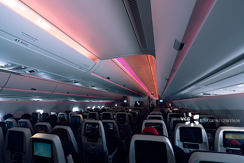 客机机舱内部图片素材