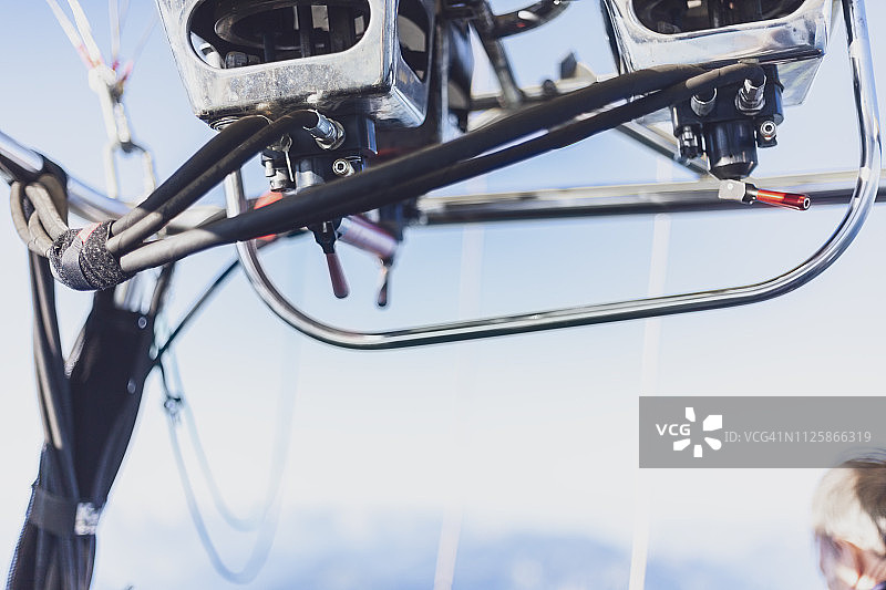 热气球燃烧器特写图片素材