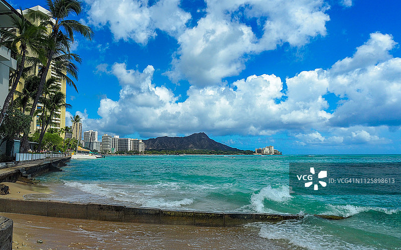 钻石头火山图片素材