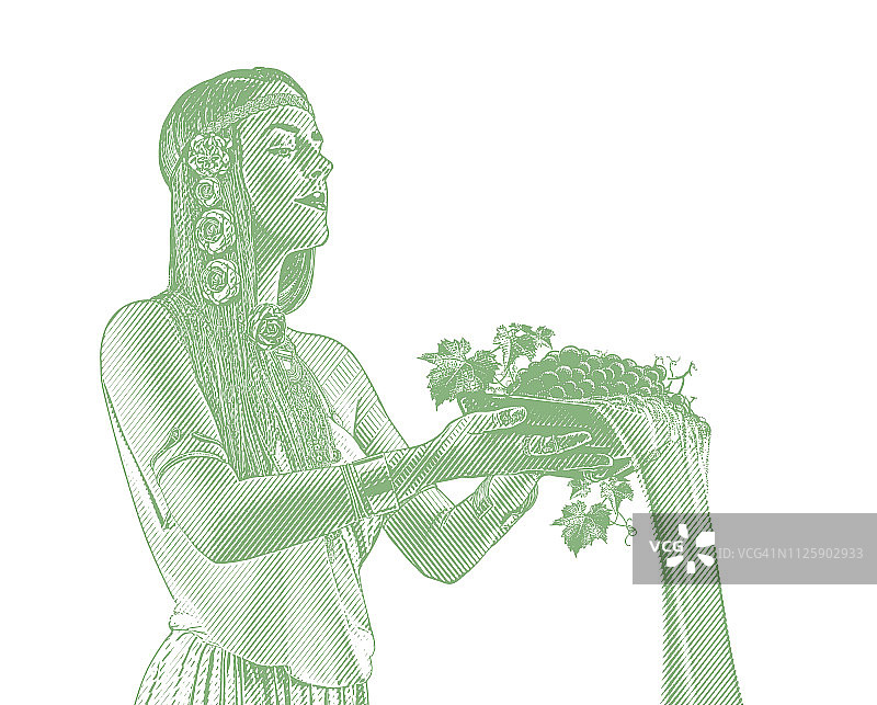 倾倒美酒的女神图片素材