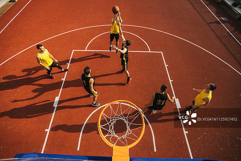 篮球比赛俯视图图片素材