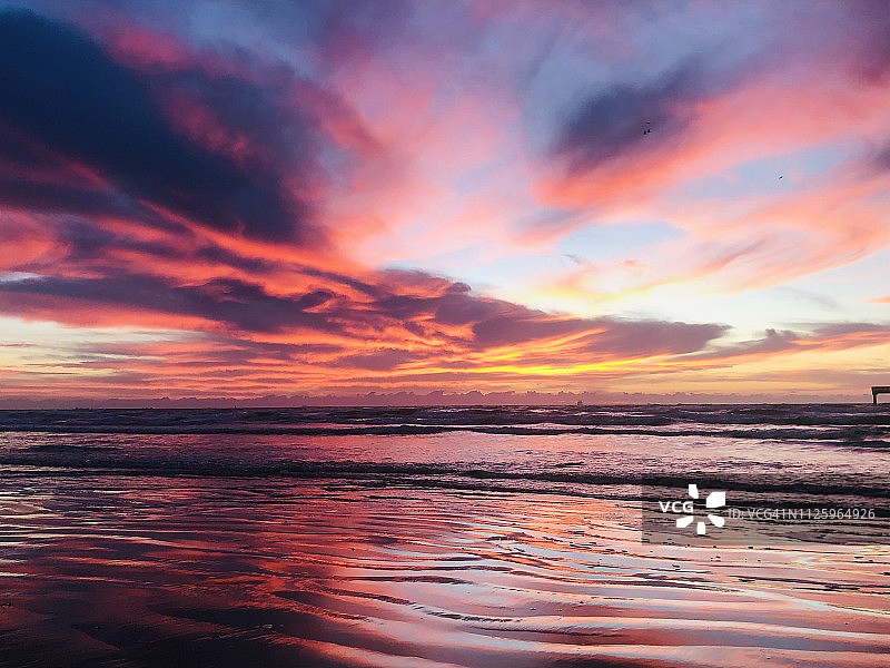 德克萨斯墨西哥湾沿岸帕德雷岛日出图片素材