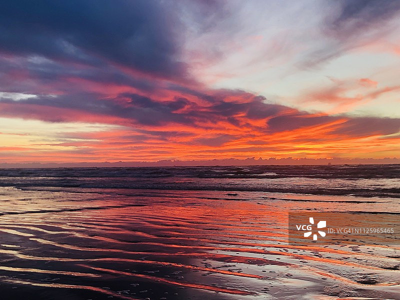 德克萨斯墨西哥湾沿岸帕德雷岛日出图片素材