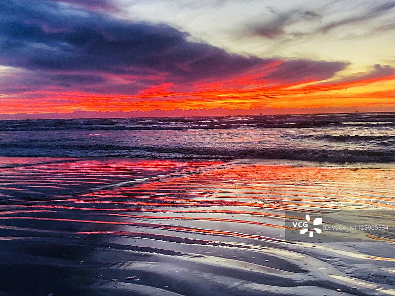 德克萨斯墨西哥湾沿岸帕德雷岛日出图片素材