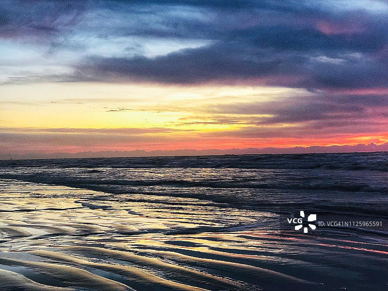 德克萨斯墨西哥湾沿岸帕德雷岛日出图片素材