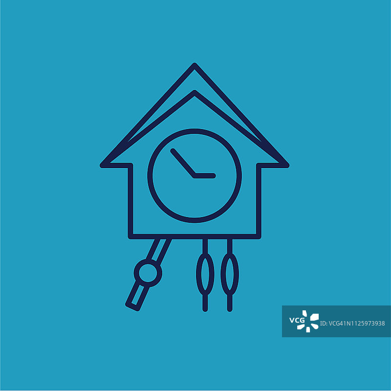 布谷鸟钟-细线时间图标图片素材