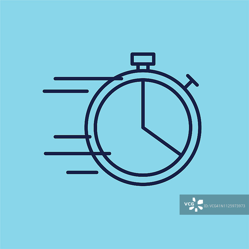 快速秒表 - 细线时间图标图片素材