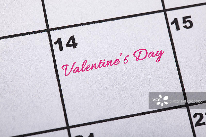 日历：情人节图片素材