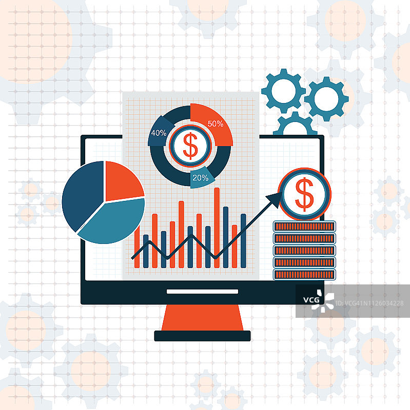 分析图表扁平风格设计插画图片素材