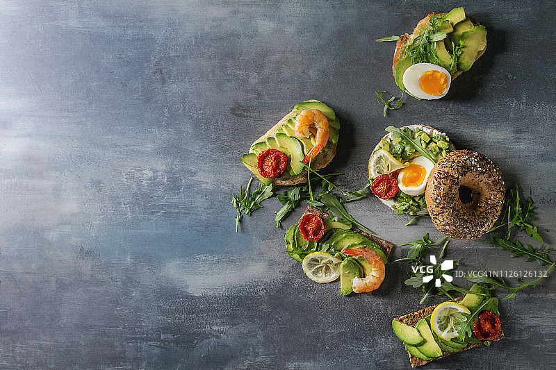 各种鳄梨三明治图片素材