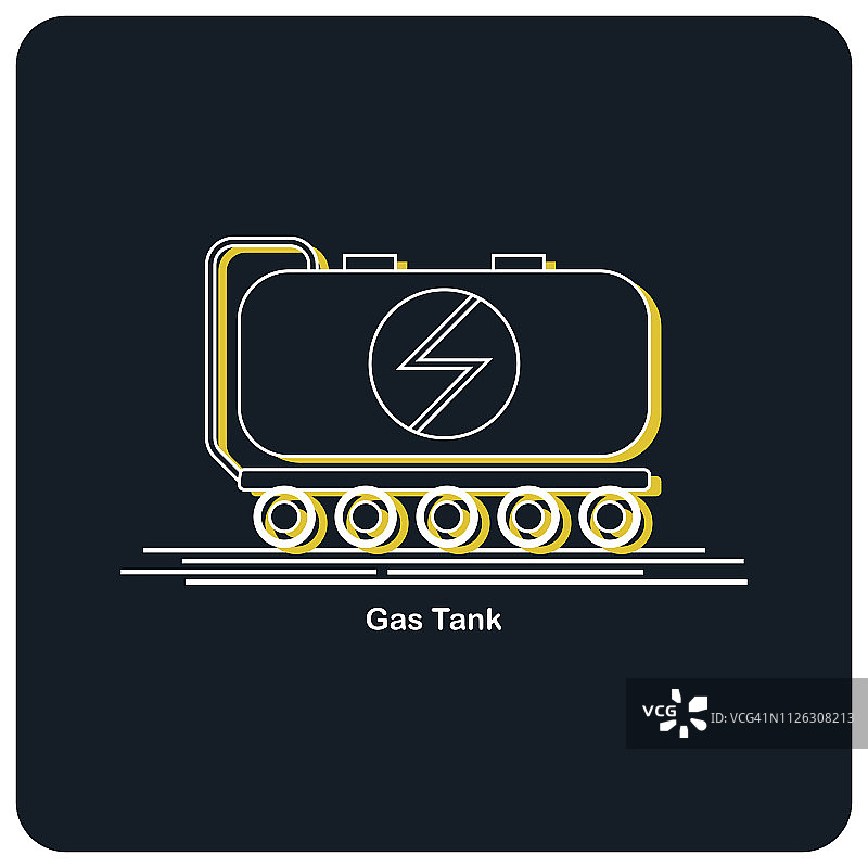 燃油输送卡车矢量线条图标插图图片素材