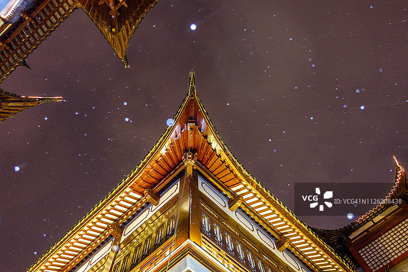 豫园雪景图片素材