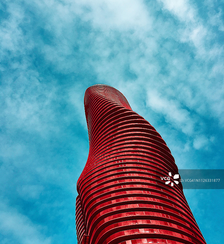 珊瑚色现代建筑图片素材