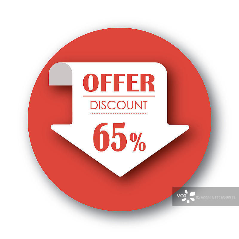 65%折扣矢量插图图片素材