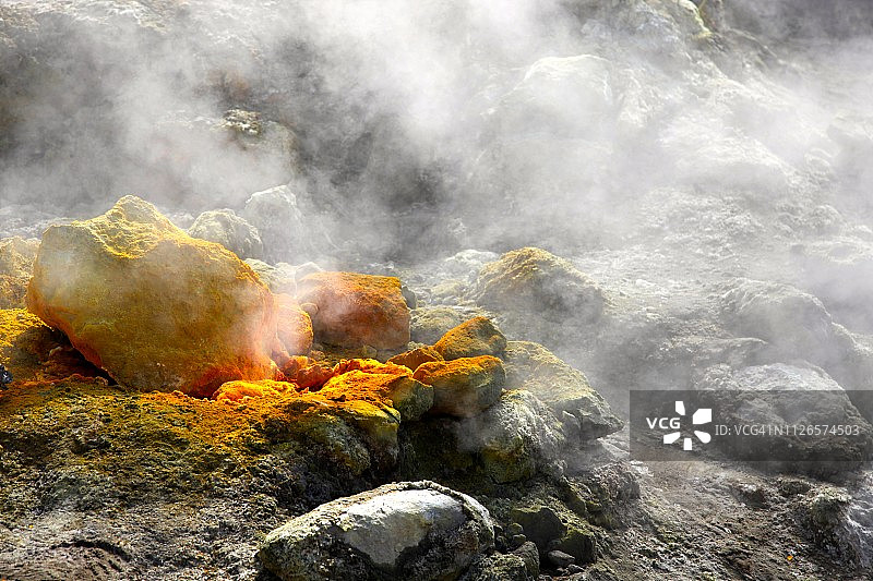 那不勒斯波佐利火山硫气孔图片素材
