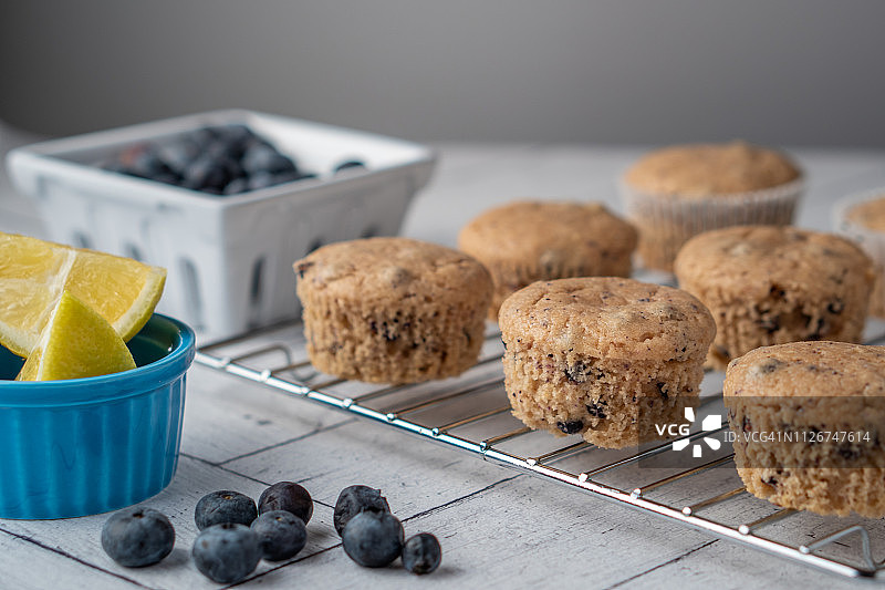 柠檬蓝莓松饼图片素材