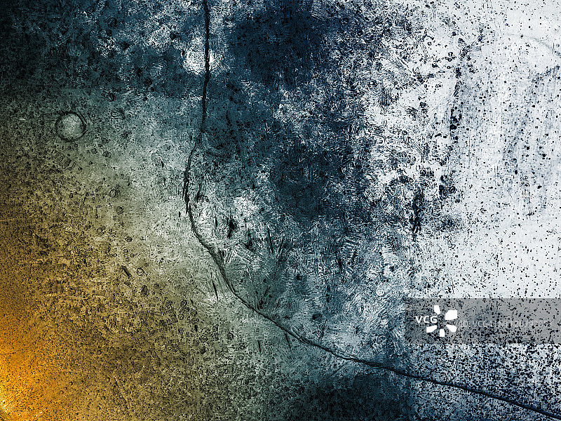 深蓝橙色裂冰纹理背景图片素材