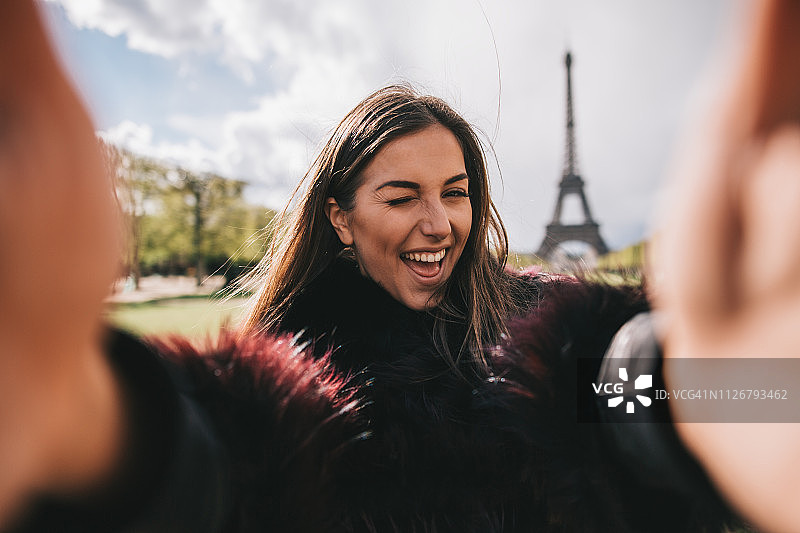 巴黎自拍图片素材
