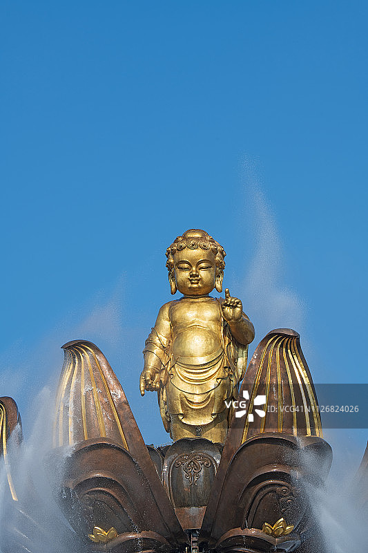 灵山大佛风景区，九龙灌浴图片素材