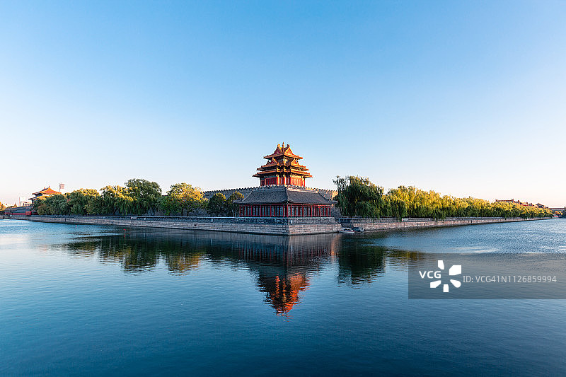 北京故宫角楼暮色图片素材