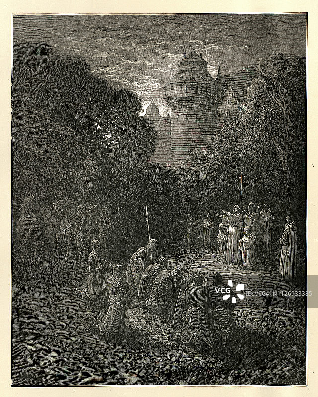 十字军东征历史：接受祝福的十字军图片素材