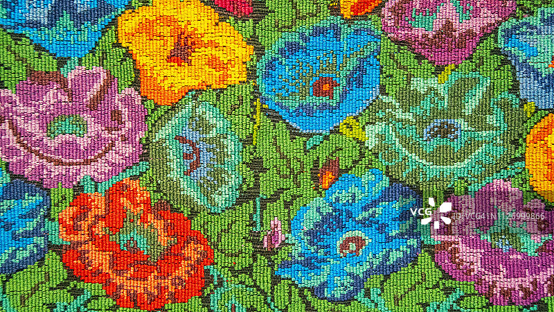 拉安提瓜市场上的玛雅纺织品，危地马拉图片素材