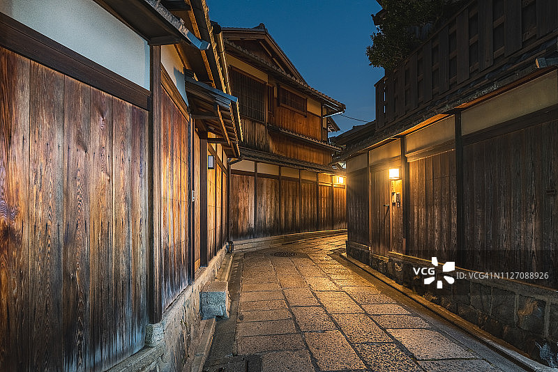 京都东山区的黄昏景色，日本图片素材