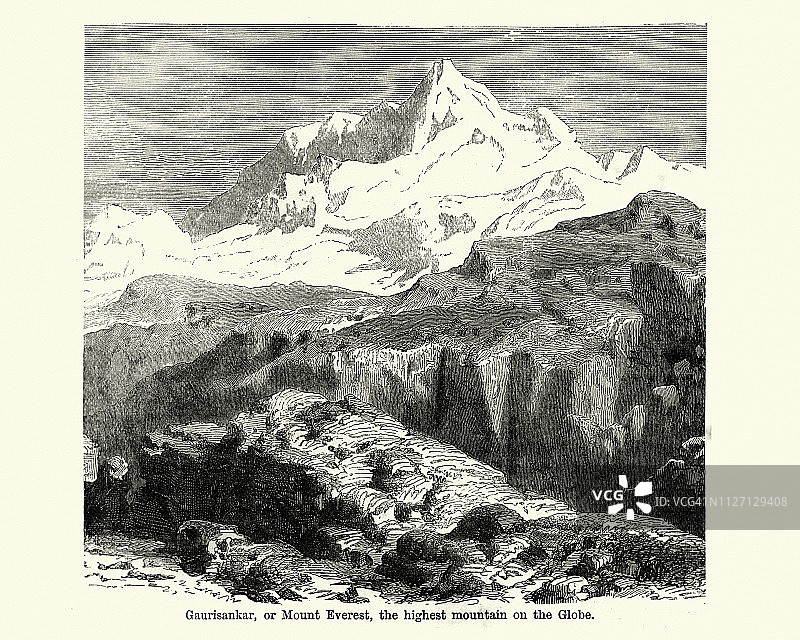 19世纪的珠穆朗玛峰图片素材