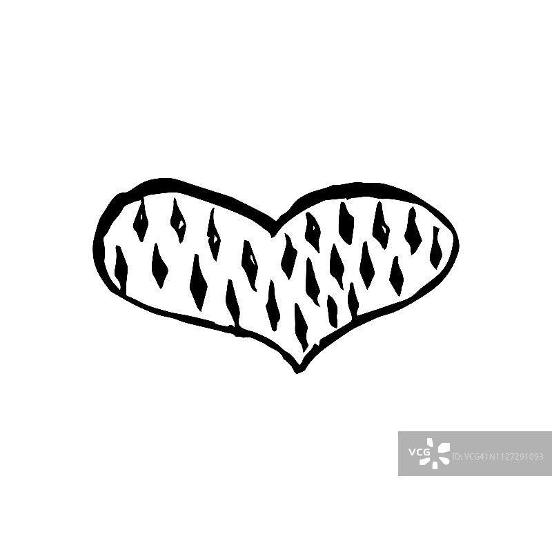 手绘铅笔涂鸦爱心图片素材