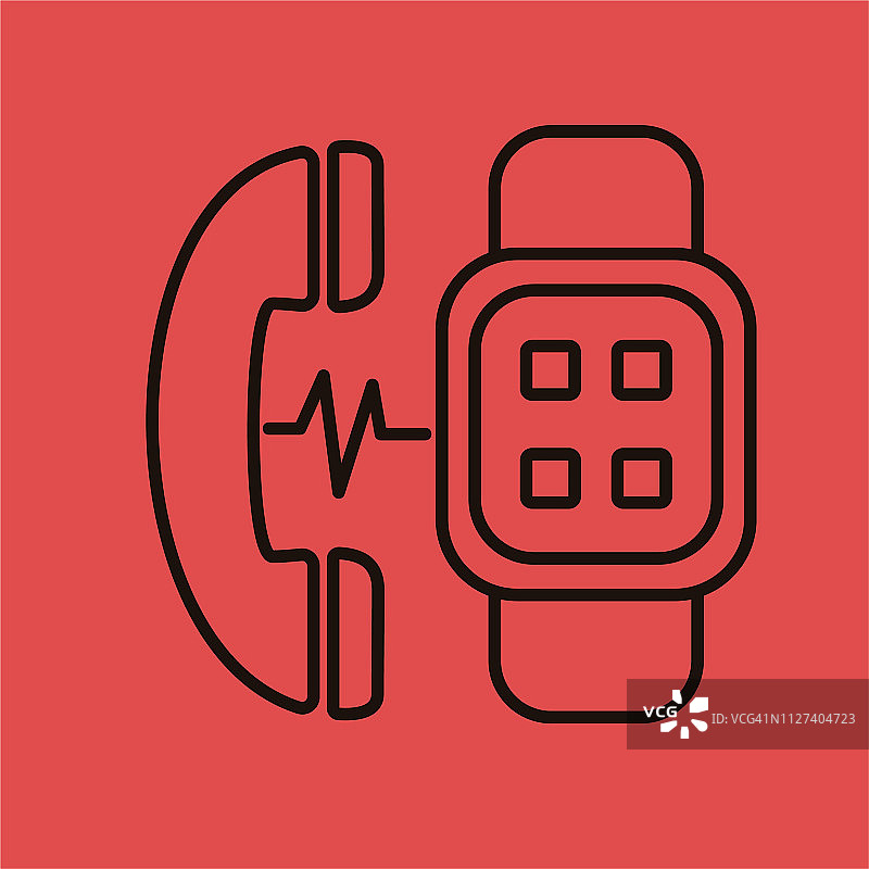 手机到智能手表-细线手机图标图片素材