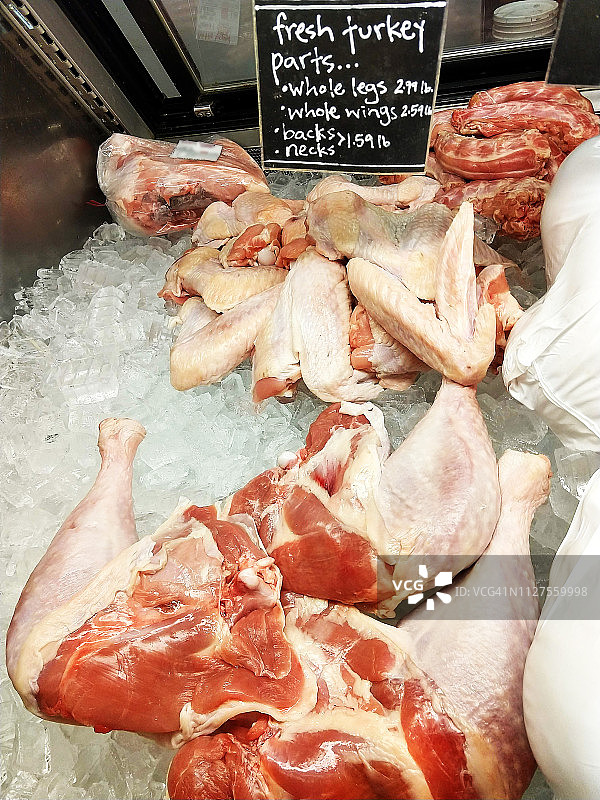 新鲜火鸡部件图片素材