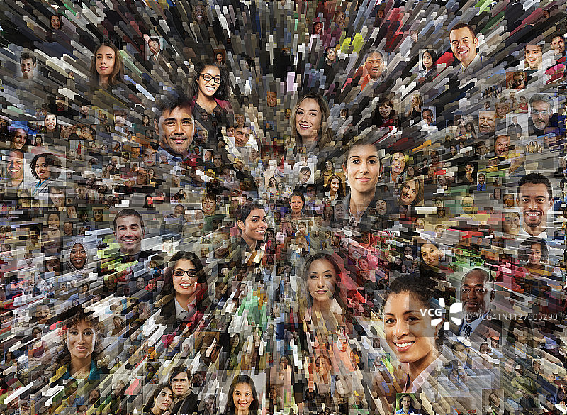 大数据社交媒体蒙太奇图片素材