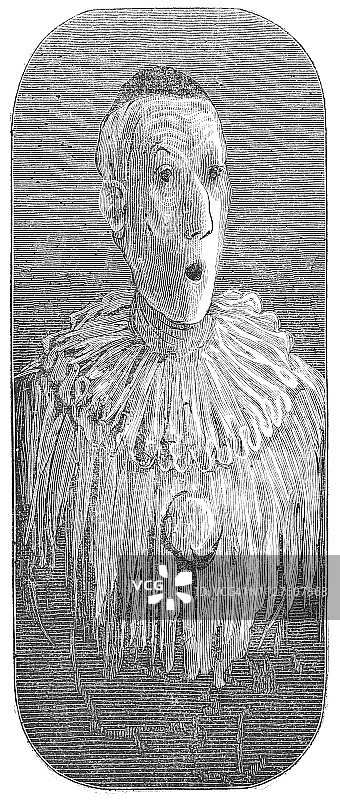 法国讽刺画《皮埃罗》（19世纪）图片素材