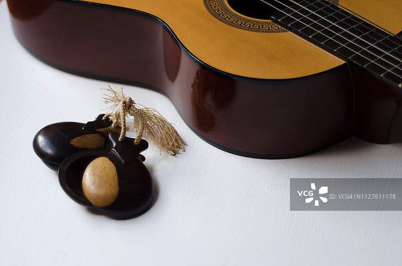 响板和西班牙吉他图片素材