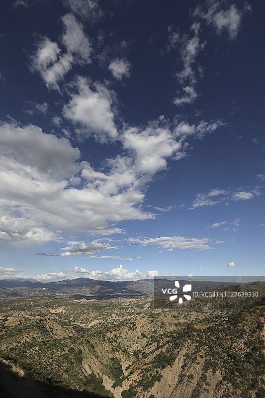 科恰班巴附近干旱的安第斯山谷间的天空图片素材