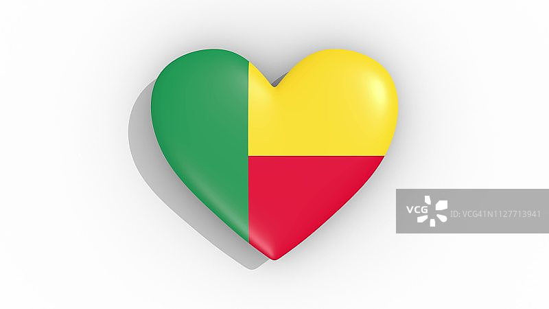 贝宁国旗配色爱心图片素材