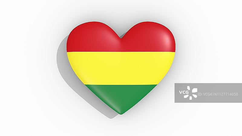 玻利维亚国旗颜色的心图片素材