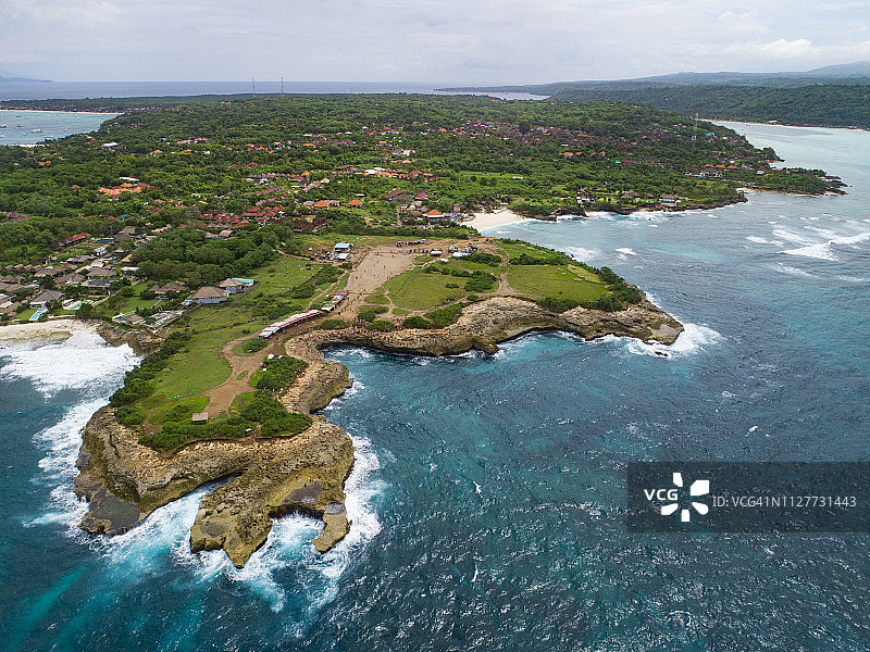 努沙蓝梦岛魔鬼之泪航拍图片素材