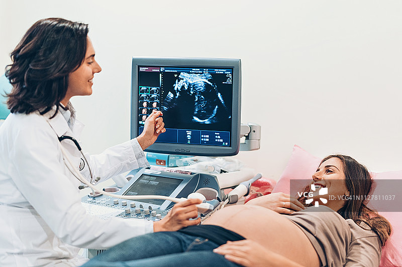 孕妇进行超声检查图片素材