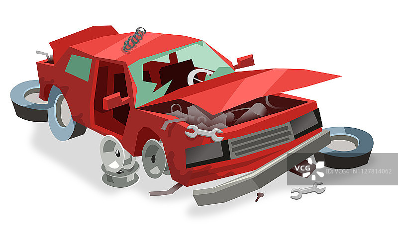 汽车拆解厂图片素材