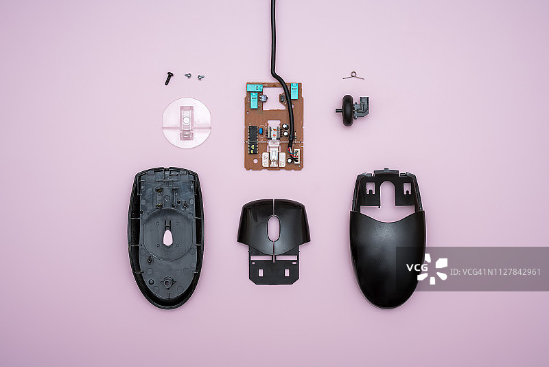 已拆卸的电脑鼠标图片素材