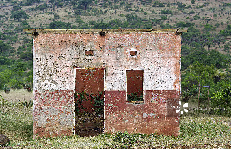 非洲斯威士兰废弃砖房（2009年）图片素材