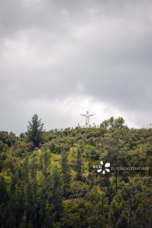 库斯科的白色基督雕像图片素材