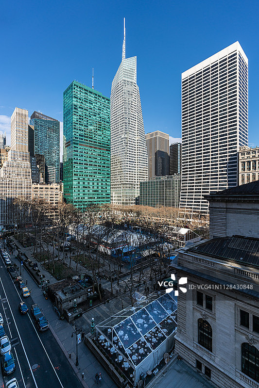 纽约布莱恩特公园天际线景观图片素材