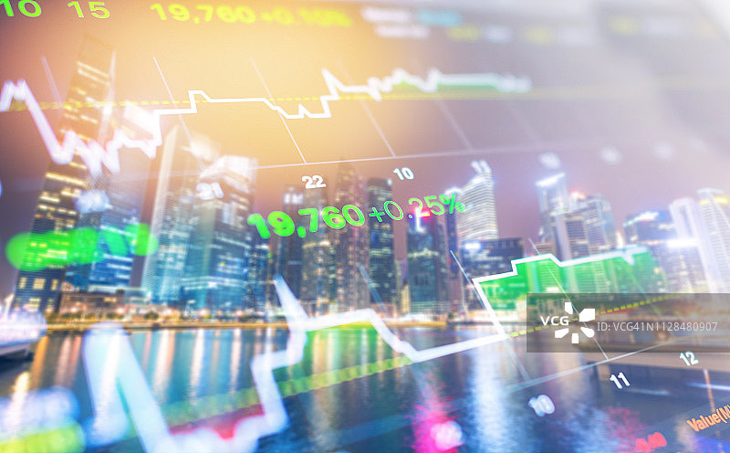 以投资为主题的新加坡城市全景图片素材