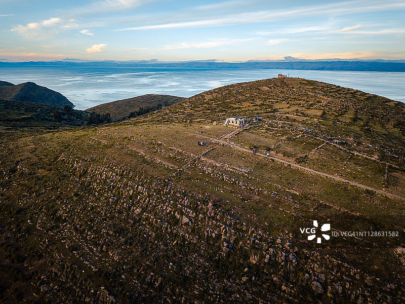的的喀喀湖航拍图片素材