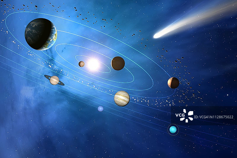 太阳系插图图片素材