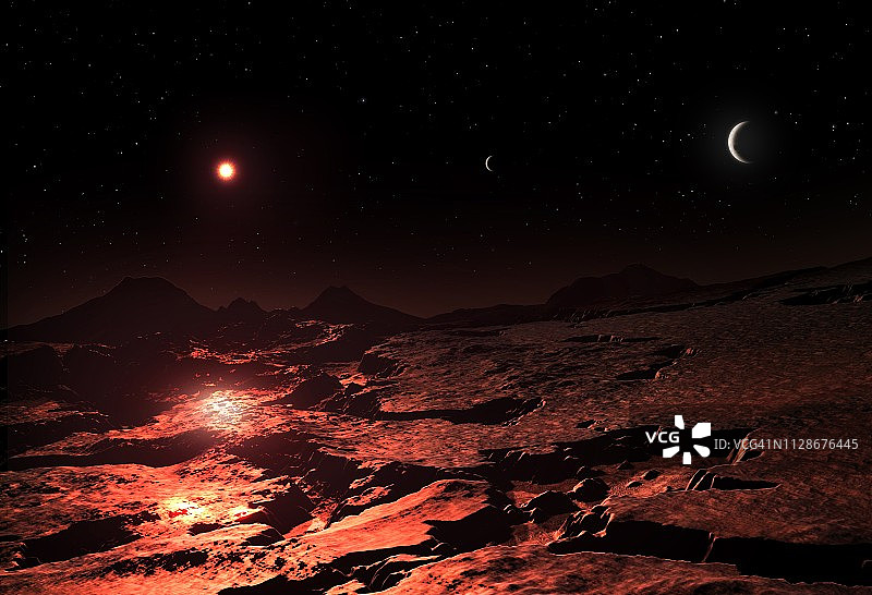 巴纳德星b的景象插画图片素材