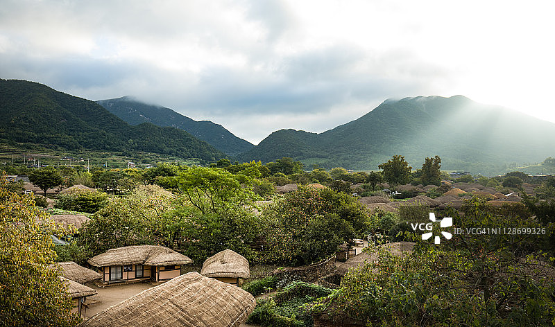 韩国顺天乐安邑城的早晨景色图片素材