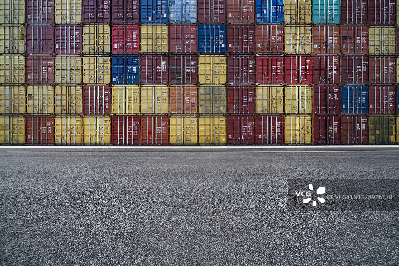货运集装箱停车场图片素材